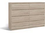 Moderna Cassettiera Grande Malwa M8 140 Con 8 Cassetti – Design Senza Maniglie | Colore: Rovere Sonoma