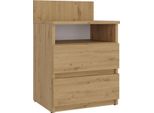 Moderno Comodino Malwa M1 Con 2 Cassetti – Artisan Oak | 40X32X59 Cm