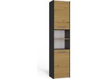 Moderno Mobile Da Bagno Largo 40 Cm – Scaffale Post | Colore: Antracite E Rovere Artigianale