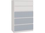 Grande Cassettiera Con 5 Cassetti Malwa M5 Arteso - Cassettiera Moderna | Colore: Bianco/Blu | Dimensioni: 70X109,5X40 Cm