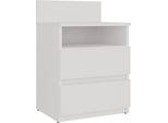 Moderno Comodino Con 2 Cassetti – Malwa M1 | Colore: Bianco Opaco | Dimensioni: 40X32X59 Cm
