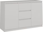 Comò Moderno 2 Ante 3 Cassetti 120 Cm | Colore: Bianco | Dimensioni: 120X40X75 Cm