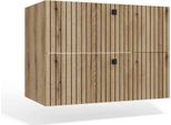 Mobile Da Bagno Sospeso Tigo 80 2 Cassetti – Chiusura Ammortizzata, Mdf Scanalato | Colore: Rovere Evocativo