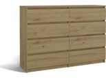 Moderna Cassettiera Malwa M8 Con 8 Cassetti – Ampio Spazio Contenitivo | Rovere Lavorato Artigianalmente | 138X97X40 Cm