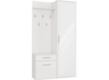 Armadio Moderno "Duo"" Con Specchio E Spazio Contenitivo | Colore: Bianco Opaco"