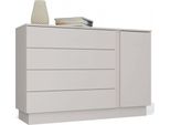 Comò Moderno Amber 1D4S – 1 Anta E 4 Cassetti | Colore: Cashmere | Dimensioni: 125X84X40 Cm