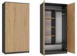 Armadio SD-90 Con 7 Ripiani E Sistema TIP-ON | Antracite / Rovere Artisan | 180X90X50 Cm