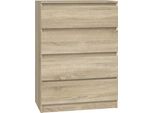 Moderna Cassettiera Malwa M4 – Spaziosi Cassetti Senza Maniglie | Colore: Rovere Sonoma | Dimensioni: 70X40X97
