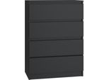 Moderna Cassettiera Malwa M4 – Minimalista E Funzionale | Colore: Nero | Dimensioni: 70X40X97 Cm