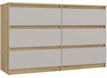 Moderna Cassettiera Malwa M6 Con 6 Cassetti – Resistente Ai Graffi E Durevole | Colore: Rovere Tradizionale &