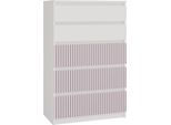 Grande Cassettiera Malwa M5 Arteso Con 5 Cassetti – Design Moderno | Bianco/Rosa | 70X40X109,5 Cm