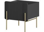 Comodino Malmi Con Cassetto, 45 Cm – Nero Opaco Con Gambe Dorate | Colore: Nero Opaco/Oro