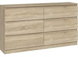 Comò Moderno Malwa M6 138X40X75 Cm - Cassetti Spaziosi Senza Maniglie | Colore: Rovere Sonoma
