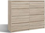 Moderna Cassettiera Grande Malwa M8 Con 8 Cassetti – Senza Maniglie, Guide A Rulli | Colore: Rovere Sonoma