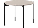 Sonatia Tavolino Rotondo 60 Cm – Piano In Mdf Color Cashmere Con Gambe In Metallo Nero | Colore: Cashmere