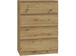 Moderna Cassettiera Malwa M4 – Ampio Spazio Contenitivo E Design Essenziale | Rovere Lavorato Artigianalmente | 70X40X97 Cm