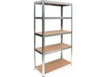 Scaffale Da Magazzino Stabile Con 5 Ripiani – Portata Fino A 875 Kg | Metallo/Argento | 180X90X40 Cm