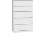 Moderna Cassettiera Malwa M5 – Design Senza Maniglie, Resistente E Semplice | Colore: Bianco Opaco
