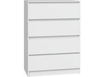 Moderna Cassettiera Malwa M4 Con Cassetti Senza Maniglie – Spaziosa E Silenziosa | Colore: Bianco | Dimensioni: 70X97X40 Cm