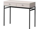 Tavolo Da Trucco Lorini 100 Cm Con 2 Cassetti – Cashmere E Maniglie A T Nere | Colore: Cashmere