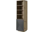Scaffale Asha 50 Cm Con Frontale Scanalato – Libreria Dal Design Moderno | Colore: Artisan / River Stone