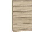 Moderna Cassettiera Malwa M5 Con 5 Cassetti – Rovere Sonoma | Colore: Rovere Sonoma | Dimensioni: 70X40X109,5 Cm