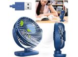 Ventilatore Usb Silenzioso Mini Ventilatore Da Tavolo Raffreddamento Topk K62C Blu