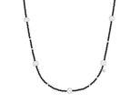 Collier "Mit SüßWasser-Perlen Und Ziersteinen, Silber 925", Silber, Giorgio Martello Milano, Halsketten, Damen, 90Cm, Silber 925 (Sterlingsilber), Collier