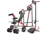 Marbo Sport Set MH26_144KG_KIER |Panca Pesi Regolabile + Rack Per Bilancieri + Leg Trainer + Lat Pull-Down + Panca Scott + Set Di Barre/Piastre Pesi 83 Kg