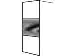 Vidaxl Schermo Doccia Per Cabina Doccia Nero 90X195 Cm Esg Vetro Chiaro