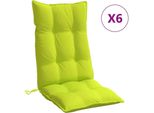 Vidaxl Cuscini Per Schienale Alto 6 Pz. Tessuto Oxford Verde Brillante