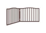 Vidaxl Cancelletto Per Cani Pieghevole A 2 Pezzi In Legno Di Pioppo Marrone Effetto Rovere 160 Cm