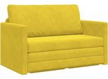 Vidaxl Divano Letto Girasoli Giallo 124 X 204 X 61 Cm Velluto