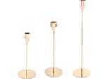 Set Di Portacandele (3 Pezzi) Per Candele A Bastoncino, Portacandele Decorativo In Metallo Per Matrimoni, Cene E Feste