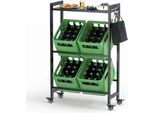 Dandibo Scaffale Per Casse Di Bevande 4 Casse Con Superficie Di Stoccaggio Ruote Ganci Metallo Nero 96651 Scaffale Per Bevande Scaffale Per Casse Scaffale Per Bevande