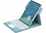 Inf Custodia Magnetica Blu Nebbia Con Tastiera Bluetooth E Touchpad Per Ipad