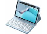 Inf Custodia Con Tastiera Bluetooth Magnetica Rotonda Azzurro Compatibile Ipad Pro (M4) 11" 2024"