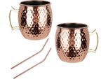 Kinghoff Set Di Tazze In Acciaio Da 500 Ml Moscow Mule 64485