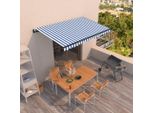 The Living Store Tenda Da Sole A Scomparsa Automatica 450X350 Cm Blu E Bianca