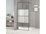 The Living Store Schermo Doccia Per Cabina Doccia Nero 90X195Cm Semi-Opaco Esg