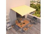 The Living Store Tenda Da Sole A Scomparsa Automatica 450X350 Cm Giallo E Bianco