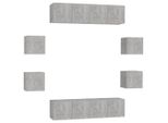 Syfax™ Set Di Mobili Porta Tv 8 Pz Grigio Cemento In Legno Multistrato