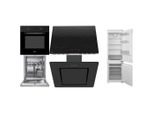 Midea Elektrogeräteset, Schwarz, Edelstahl, Metall, Glas, 5-teilig, A+, Küchengeräte, Küchenelektrogeräte, Kücheneinbaugeräte Set
