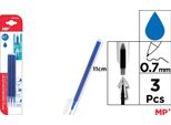 Penna A Sfera Retrattile Mp Cancellabile 0,7 Mm Confezione Da 3 Blu