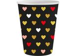 Colore Xoxo Bicchiere Di Carta Nero (6 Pezzi) 250Ml