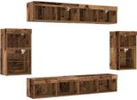 Syfax™ Set Mobile Tv 8 Pcs Legno Vecchio Legno Multistrato