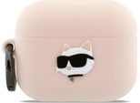 Custodia Protettiva Per Airpods Pro 3, Karl Lagerfeld Silicone Chaupette Head 3D, Rosa