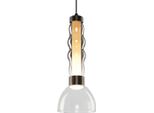 Lampada A Sospensione Decorativa E Glamour Per Soggiorno O Sala Da Pranzo, Vetro Allungato, Fumé, Colore Caldo, Led 13W Lucco Milagro
