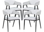 Set Di 4 Sedie Da Sala Da Pranzo Imbottite "Kohlmand"" In Tessuto Grigio Chiaro"