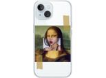 Custodia Per Iphone 15, Trasparente, Silicone Flessibile, Monna Lisa Con Lecca-Lecca